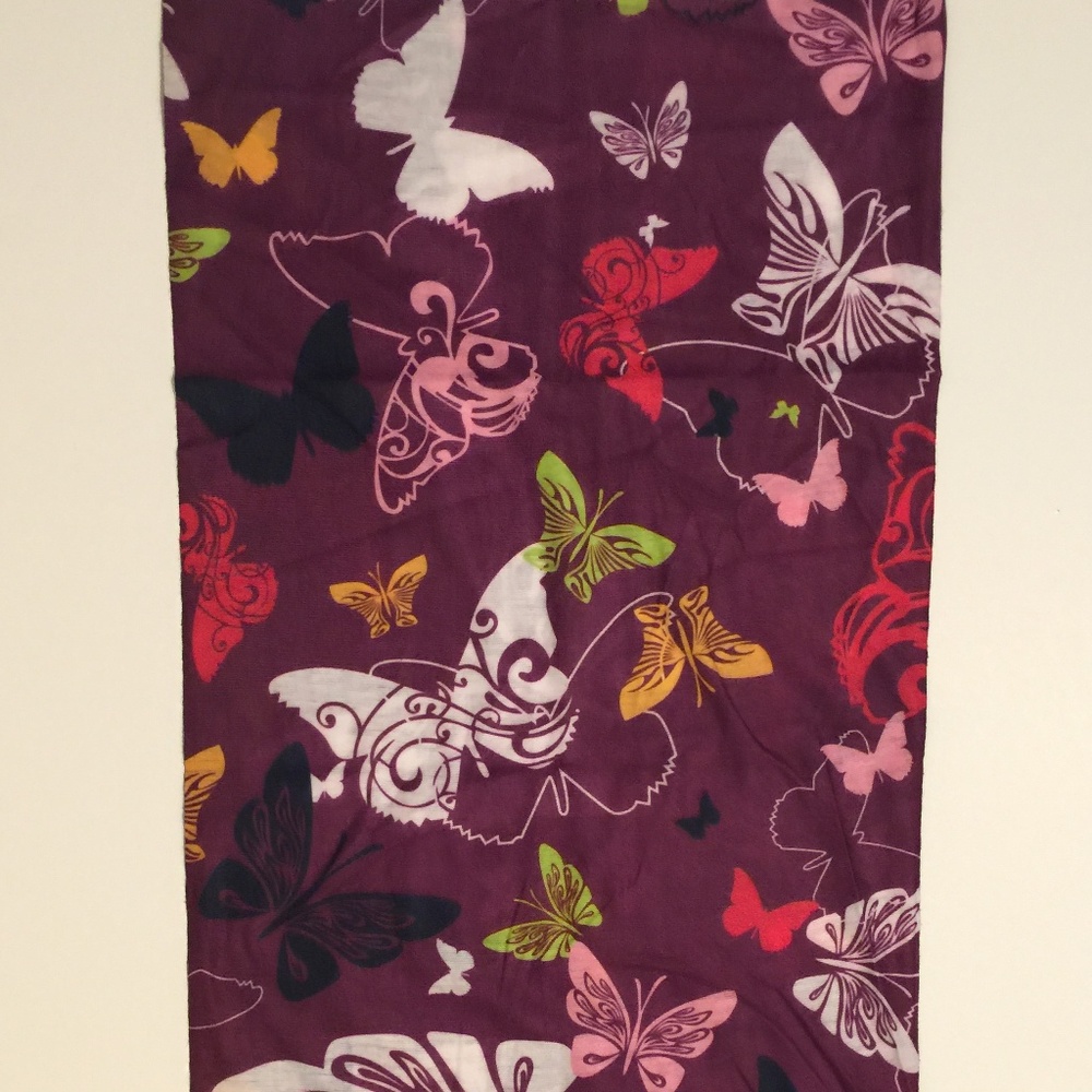 Seamless Headscarf - Purple Butterfly Pattern